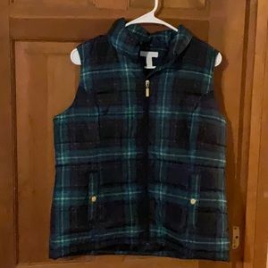 Charter Club green plaid vest size M